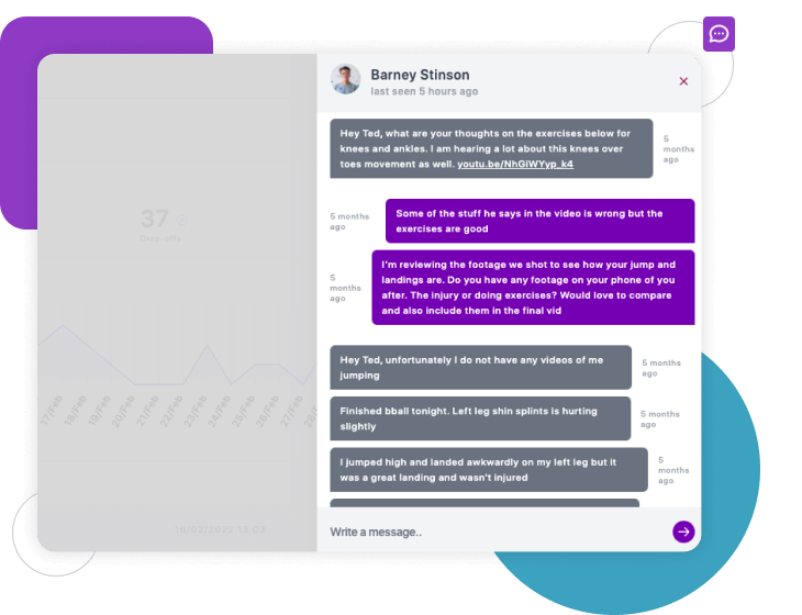 Mockup presenting our secure in-app chat for healthcare clinics
